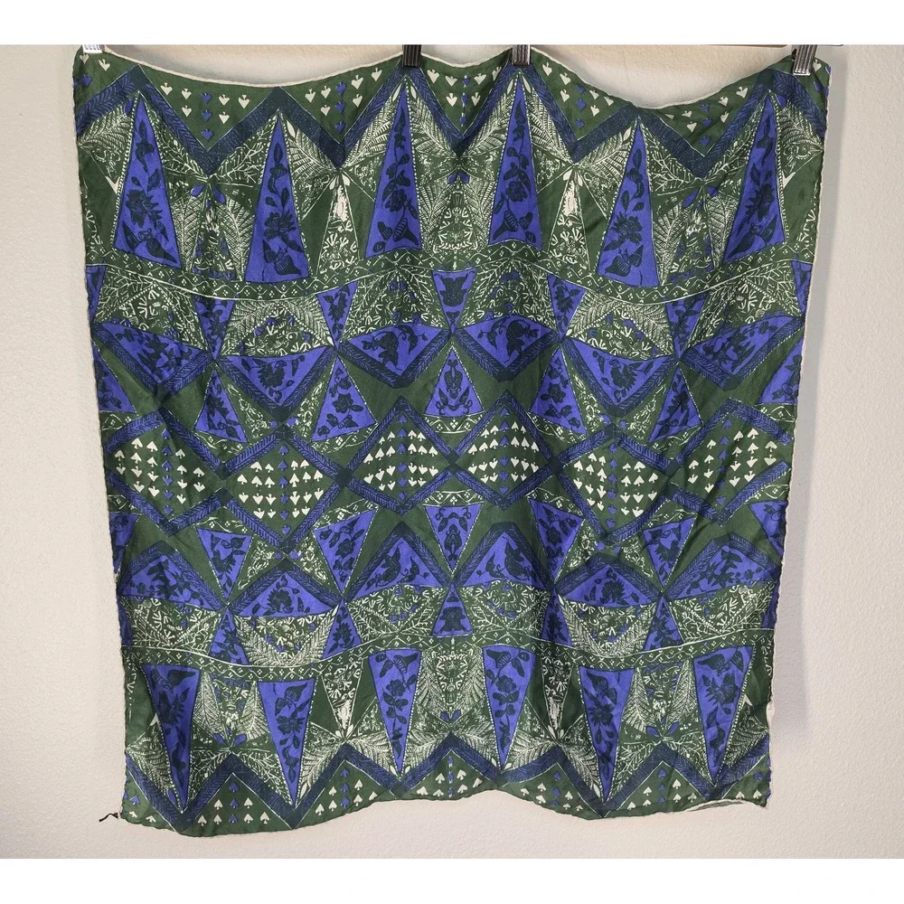 Y.N.S. Scarf Women Green Blue White Classic Rectangle Wrap Shawl